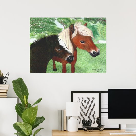 Miniature Horses Poster (Thuiskantoor)
