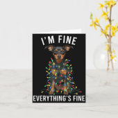 Miniature Nscher Christmas I'm Fine Everything Is  Kaart (Gele Bloem)