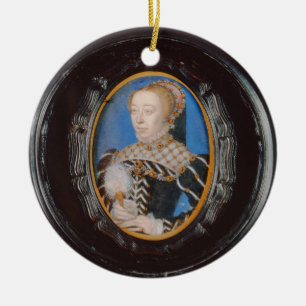 Miniature of Catherine de Medici, c.1555 (w/c op v Keramisch Ornament