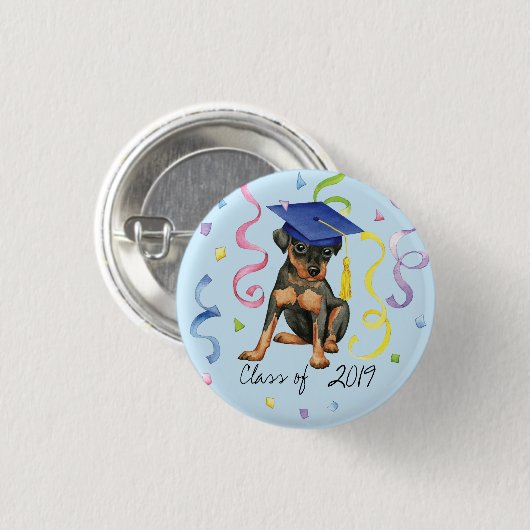 Miniature Pinscher Afstuderen Ronde Button 3,2 Cm (Voorkant /achterkant)