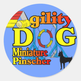 Miniature_Pinscher_Agility Gifts Ronde Sticker