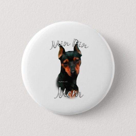 Miniature Pinscher (blk) Mam 2 Ronde Button 5,7 Cm (Voorkant)