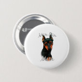 Miniature Pinscher (blk) Mam 2 Ronde Button 5,7 Cm (Voorkant /achterkant)