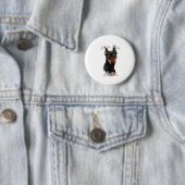 Miniature Pinscher (blk) Mam 2 Ronde Button 5,7 Cm (In situ)