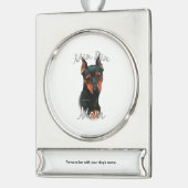 Miniature Pinscher (blk) Mam 2 Verzilverd Banner Ornament (Links)