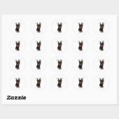 Miniature Pinscher (blk) Pa 2 Ronde Sticker (Vel)