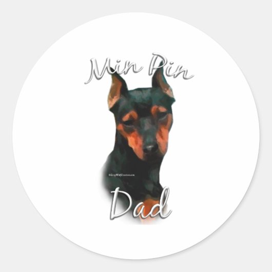 Miniature Pinscher (blk) Pa 2 Ronde Sticker (Voorkant)