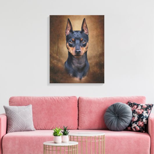 Miniature Pinscher Canvas Afdruk (Insitu (Woonkamer))
