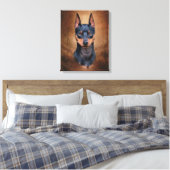 Miniature Pinscher Canvas Afdruk (Insitu (Slaapkamer))