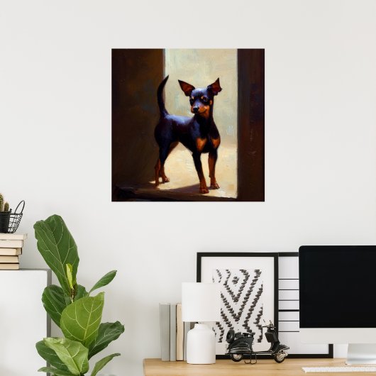 Miniature Pinscher Dog Poster (Thuiskantoor)