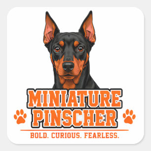 🐾 Miniature Pinscher Eigenaar Familie Trots 🐾 Vierkante Sticker