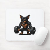 Miniature Pinscher Gewichtheffen Bodybuilder Werko Muismat (Met muis)