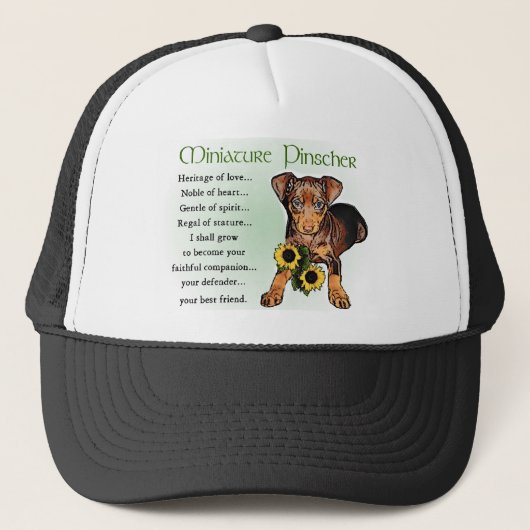 Miniature Pinscher Gifts Trucker Pet (Voorkant)