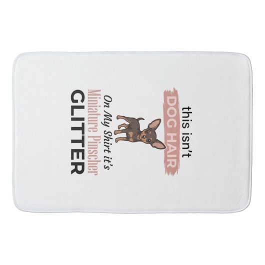 Miniature Pinscher Glitter Grappig Hond Shirt Ontw Badmat (Voorkant)