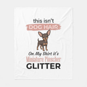 Miniature Pinscher Glitter Grappig Hond Shirt Ontw Fleece Deken