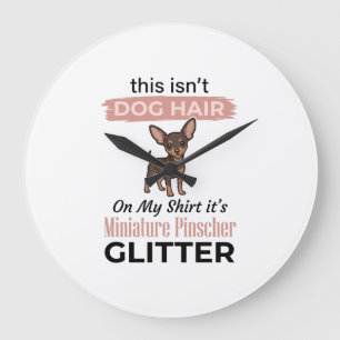 Miniature Pinscher Glitter Grappig Hond Shirt Ontw Grote Klok