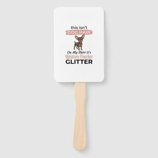 Miniature Pinscher Glitter Grappig Hond Shirt Ontw Handwaaier (Voorkant)