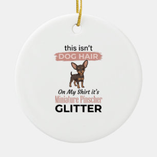 Miniature Pinscher Glitter Grappig Hond Shirt Ontw Keramisch Ornament