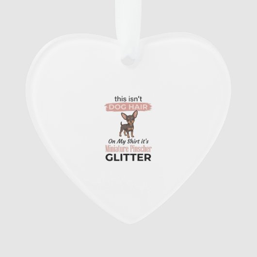 Miniature Pinscher Glitter Grappig Hond Shirt Ontw Ornament (voorkant)