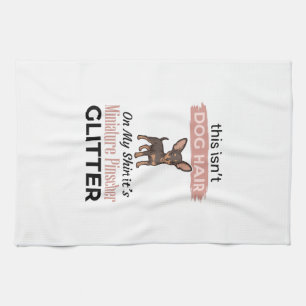 Miniature Pinscher Glitter Grappig Hond Shirt Ontw Theedoek