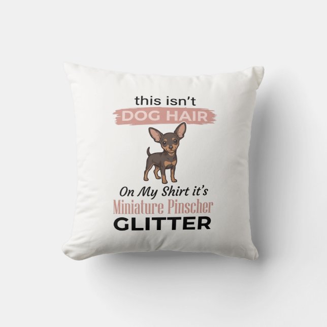 Miniature Pinscher Glitter Grappige Hond Shirt Ont Kussen (Voorkant)