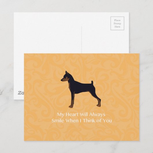 Miniature Pinscher Greetings Briefkaart (Voorkant / Achterkant)