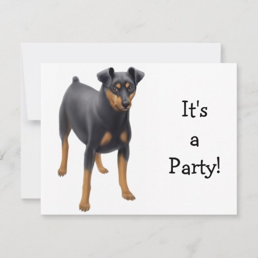 Miniature Pinscher Invitation Kaart (Voorkant)