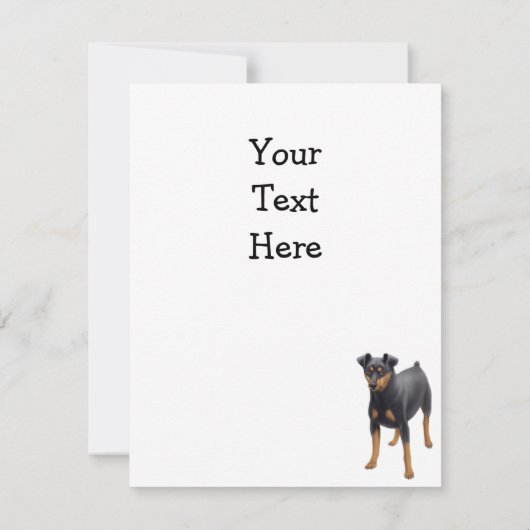 Miniature Pinscher Invitation Kaart (Achterkant)