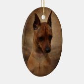 Miniature Pinscher Keramisch Ornament (Rechts)
