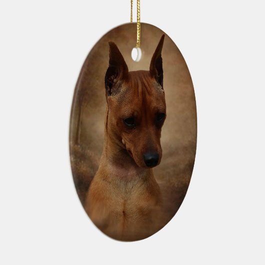 Miniature Pinscher Keramisch Ornament (Rechts)