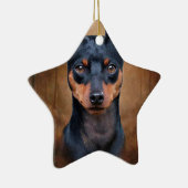 Miniature Pinscher Keramisch Ornament (Rechts)
