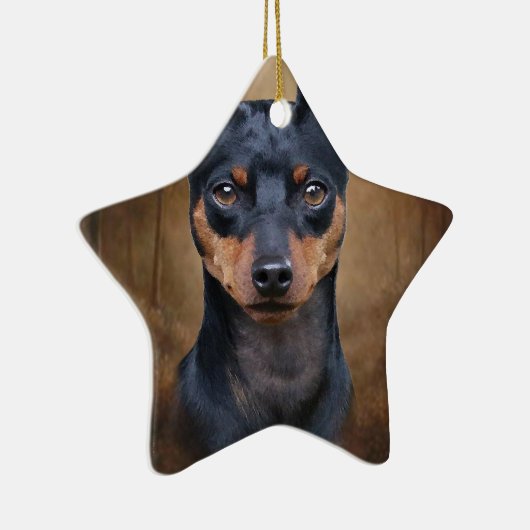 Miniature Pinscher Keramisch Ornament (Rechts)
