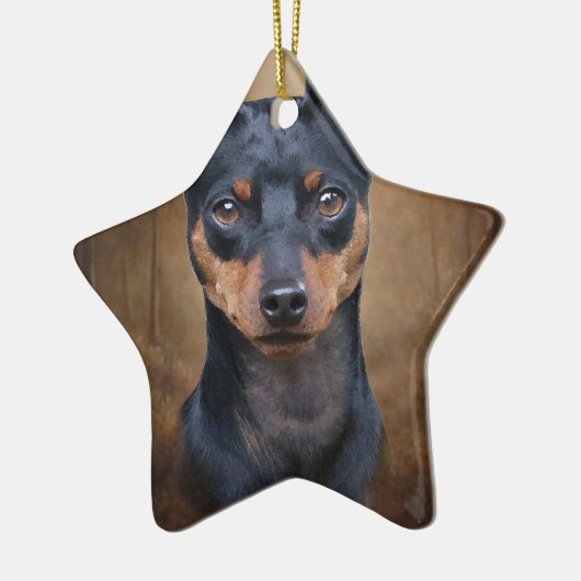 Miniature Pinscher Keramisch Ornament (Links)
