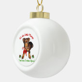 Miniature Pinscher Keramische Bal Ornament (Rechts)