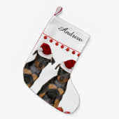 Miniature Pinscher Kleine Kerstsok (Voorkant (Hangend))