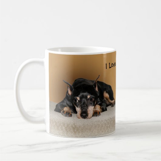 Miniature Pinscher ook bekend onder de naam Min Pi Koffiemok (Links)