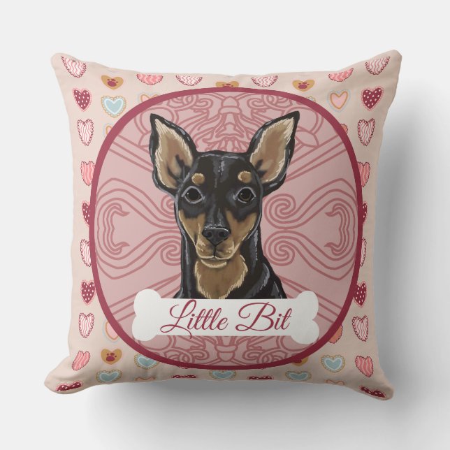 Miniature Pinscher Personalize Pillow Kussen (Voorkant)