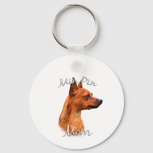 Miniature Pinscher (roest) Moeder 2 Sleutelhanger (Voorkant)