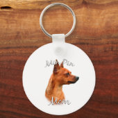 Miniature Pinscher (roest) Moeder 2 Sleutelhanger (Voorkant)
