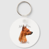 Miniature Pinscher (roest) Moeder 2 Sleutelhanger (Achterkant)