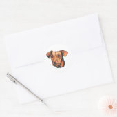Miniature Pinscher Ronde Sticker (Envelop)