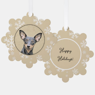 Miniature Pinscher Schilderij Mooie Originele Hond Ornament Kaart