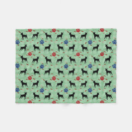 Miniature Pinscher Shadow Fleece Deken