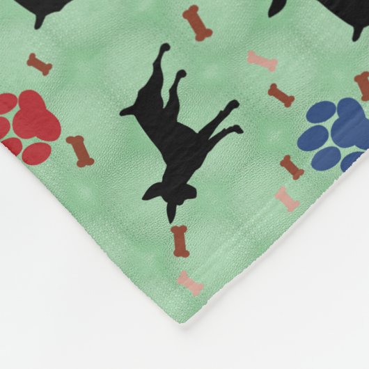 Miniature Pinscher Shadow Fleece Deken (Hoek)