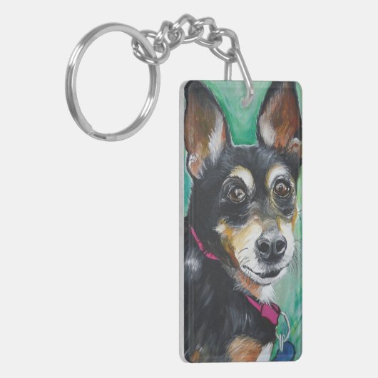 Miniature Pinscher Sleutelhanger (Voorkant Links)