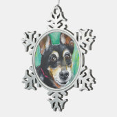 Miniature Pinscher Tin Sneeuwvlok Ornament (Rechts)