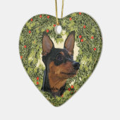 Miniature Pinscher Wreath Keramisch Ornament (Links)