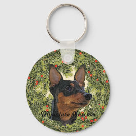 Miniature Pinscher Wreath Sleutelhanger