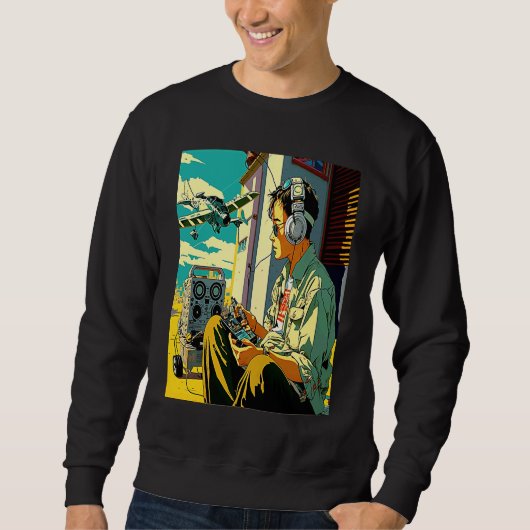 Miniature Plane Cool Retro Radio Controlled Plane Trui (Voorkant)