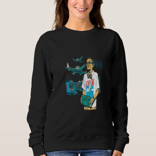 Miniature Plane Cool Retro Radio Controlled Planes Trui (Voorkant)